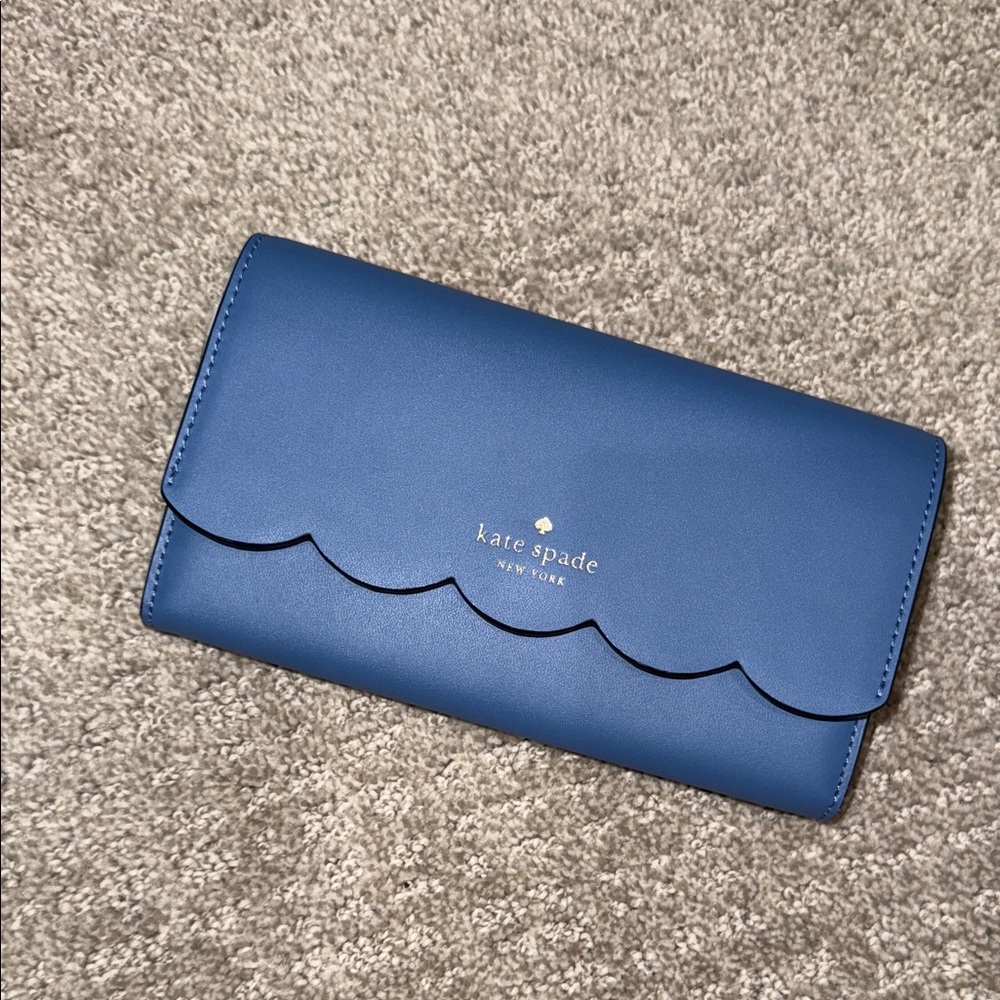 Kate Spade Scalloped Blue Wallet